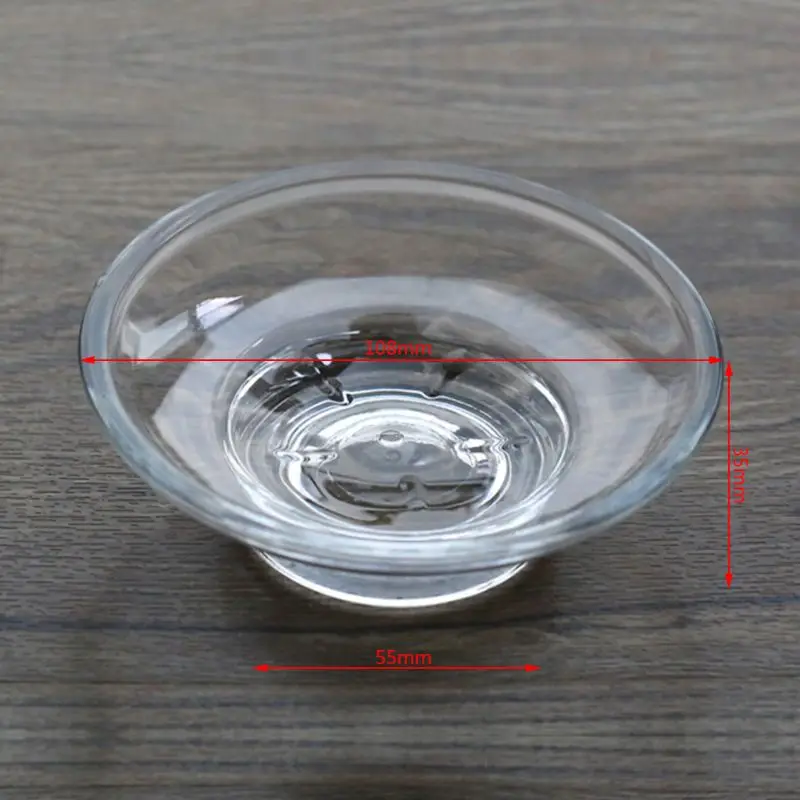 1Pcs Portable Soap Dish Round Glass Storage Box Clear Holder Accessories For Shower Bathroom Hotel 6