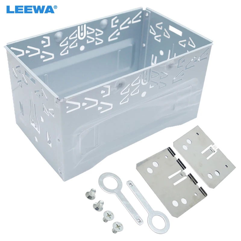 LEEWA Car Radio 2DIN Installation Metal Cage Kits Brackets/Screws/Keys