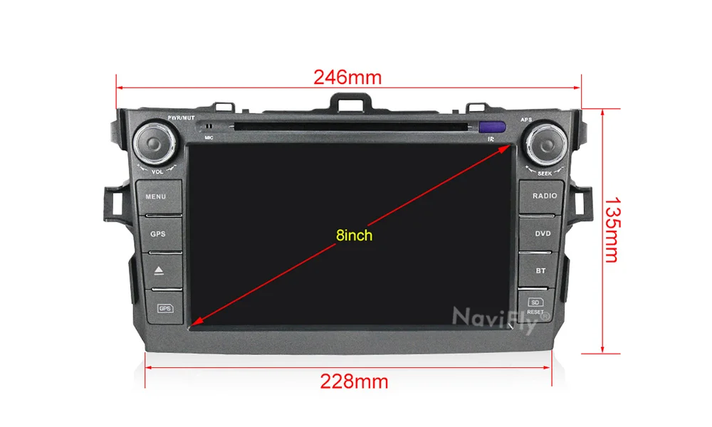 Best Navifly android9.1 car dvd gps navigation for Toyota corolla 2007 2008 2009 2010 2011 car dvd radio gps stereo 7