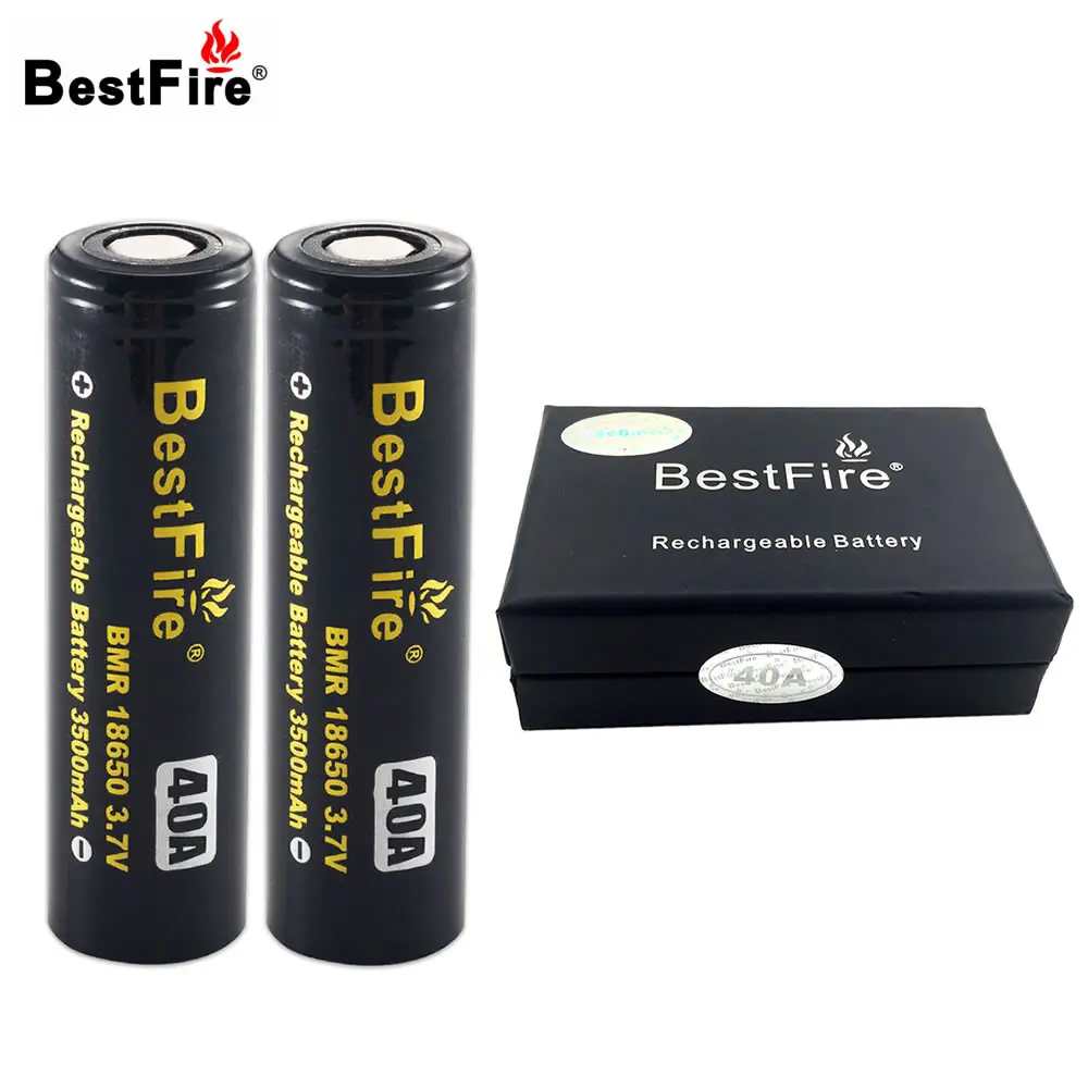 

2PCS Bestfire 18650 Battery Li-ion Battery 3500mAh 3.7V 40A Rechargeable Battery with Exquisite Box for E-Cigarette