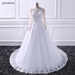 Yiwumensa кожи Тюль аппликация Свадебные платья 2018 Свадебные платья Бисер талии с бантом торжественное платье vestidos De Noiva