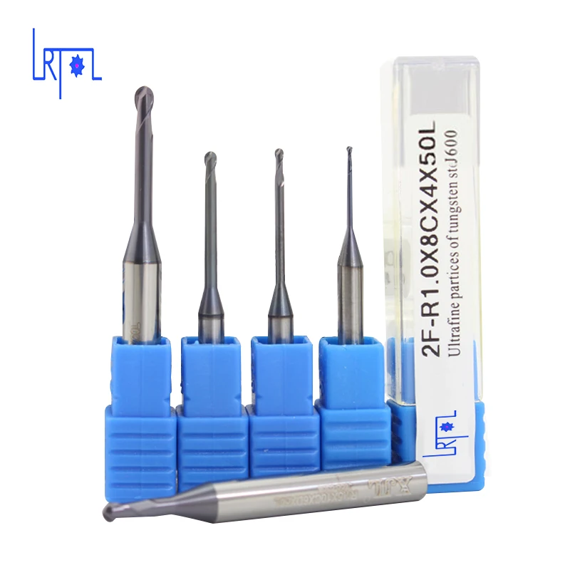 HRC60 R0.5 0.75 1*4D*50L deep grooving long neck ball nose milling