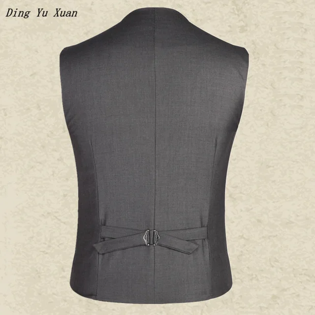 Плюс размер черный серый платье жилеты для мужчин Slim Fit Мужская жилетка, костюм с одной пуговицей жилет Повседневная Деловая куртка без рукавов 6XL