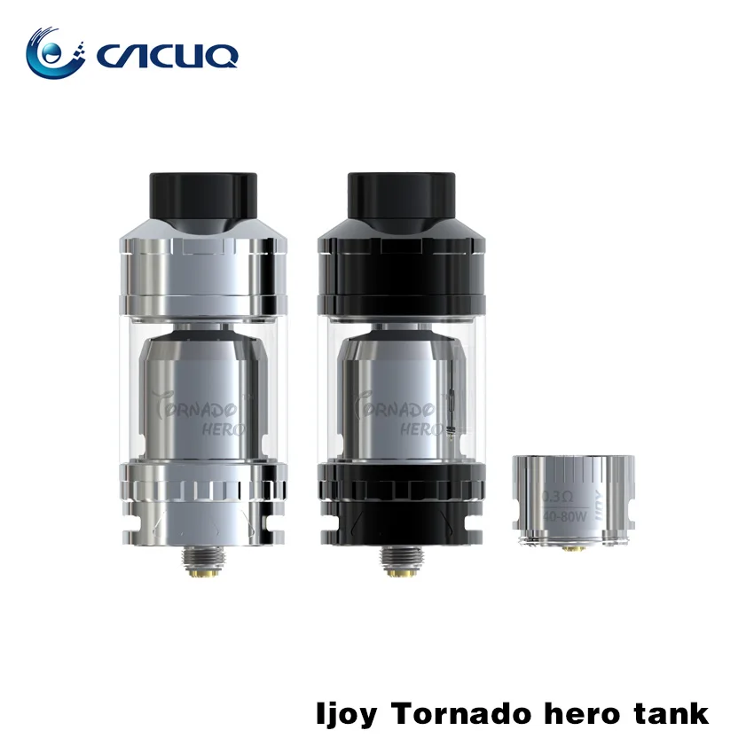 

Original IJOY  Tornado Hero RTA & Sub Ohm Tank 5.2ml Kennedy-style Airflow W/ TRC-coil 0.3ohm Huge Vapor Atomizer Rebuildable