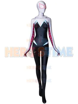 

Gwen Stacy Spider-Man Costume Ghost-Spider Cosplay Party Suit 3D Printing Spandex Halloween Zentai Bodysuit