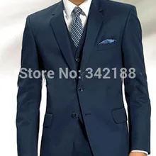 /новейший дизайн на заказ две кнопки темно-синие смокинги для жениха/тупые лацкан шафер жених мужские свадебные костюмы