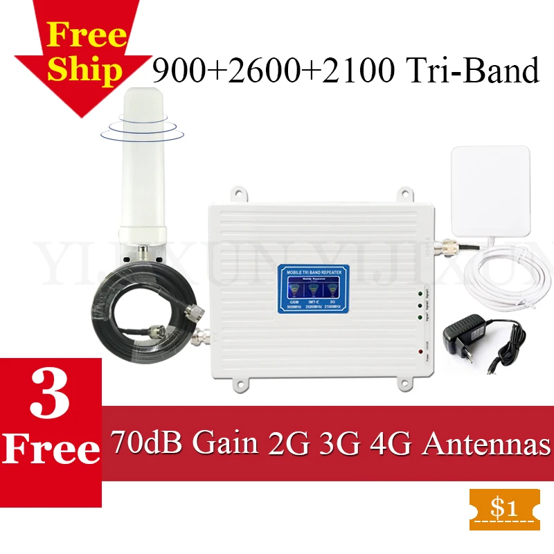 

Cellular Signal Amplifier 900 2600 2100 GSM Mobile Signal Repeater GSM WCDMA LTE Cellphone Amplifier 2G 3G 4G Signal Booster