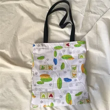 YILE хлопок холст эко хозяйственная сумка на ремне, Печать Красочные Осенний лист L8625b