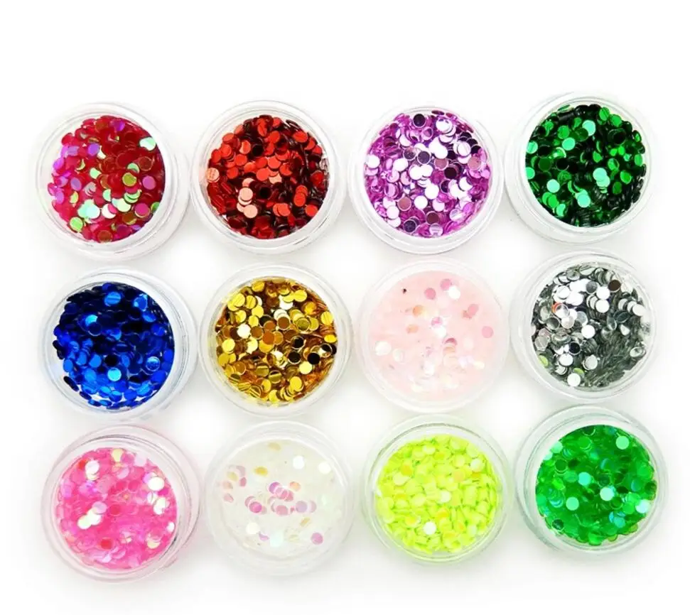 

12 Box 12 Color Round Glitter Sequin Beads For Jewelry Epoxy Resin Fillers DIY Making Nail Art Decoration