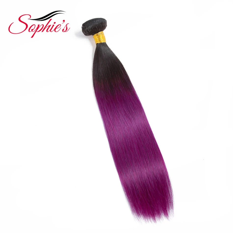 

Sophie's Pre-colored Ombre Bundles T1B/Purple Color 1 Bundles Hair Brazilian Human Hair Non-Remy Straight Hair Hair Extensions