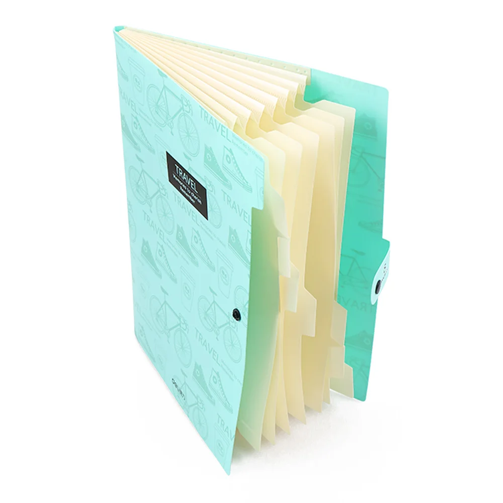 Cute A4 File Folder 8 Pocket Waterproof Expanding Document Folder Multi