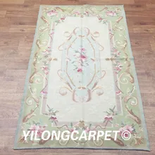 Yilong 3'x5' роскошный кускованный Французский ручной работы шерстяной маленький ковер Обюссон и ковер(Au02-3x5