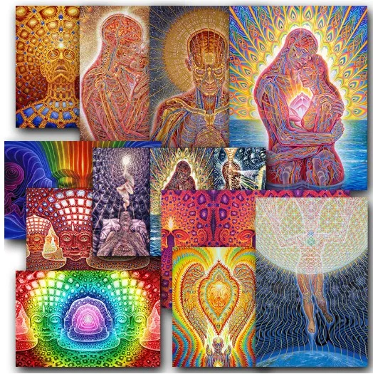 Diy Full Square Drill Diamond Embroidery Alex Grey Oversoul Trippy