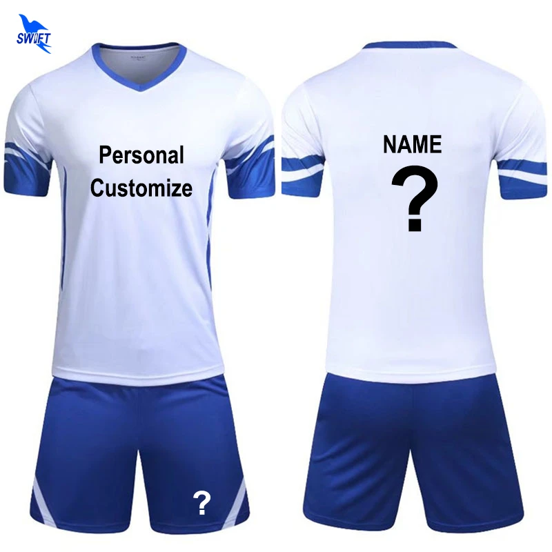 

DIY Customize Print Football Jerseys Set 2018 New Kids Men Blank Soccer Uniforms Set Boys Futsal Team Training Suits Sportswear