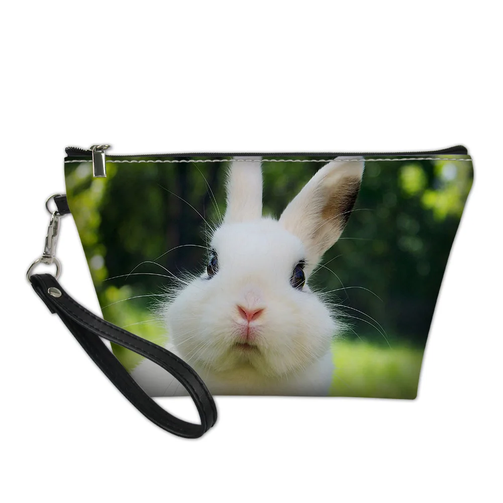 

FORUDESIGNS 3D Rabbit Women Cosmetic Bag Print Fashion Ladies Makeup Pouch Neceser Toiletry Organizer Beauty Case with Zipper