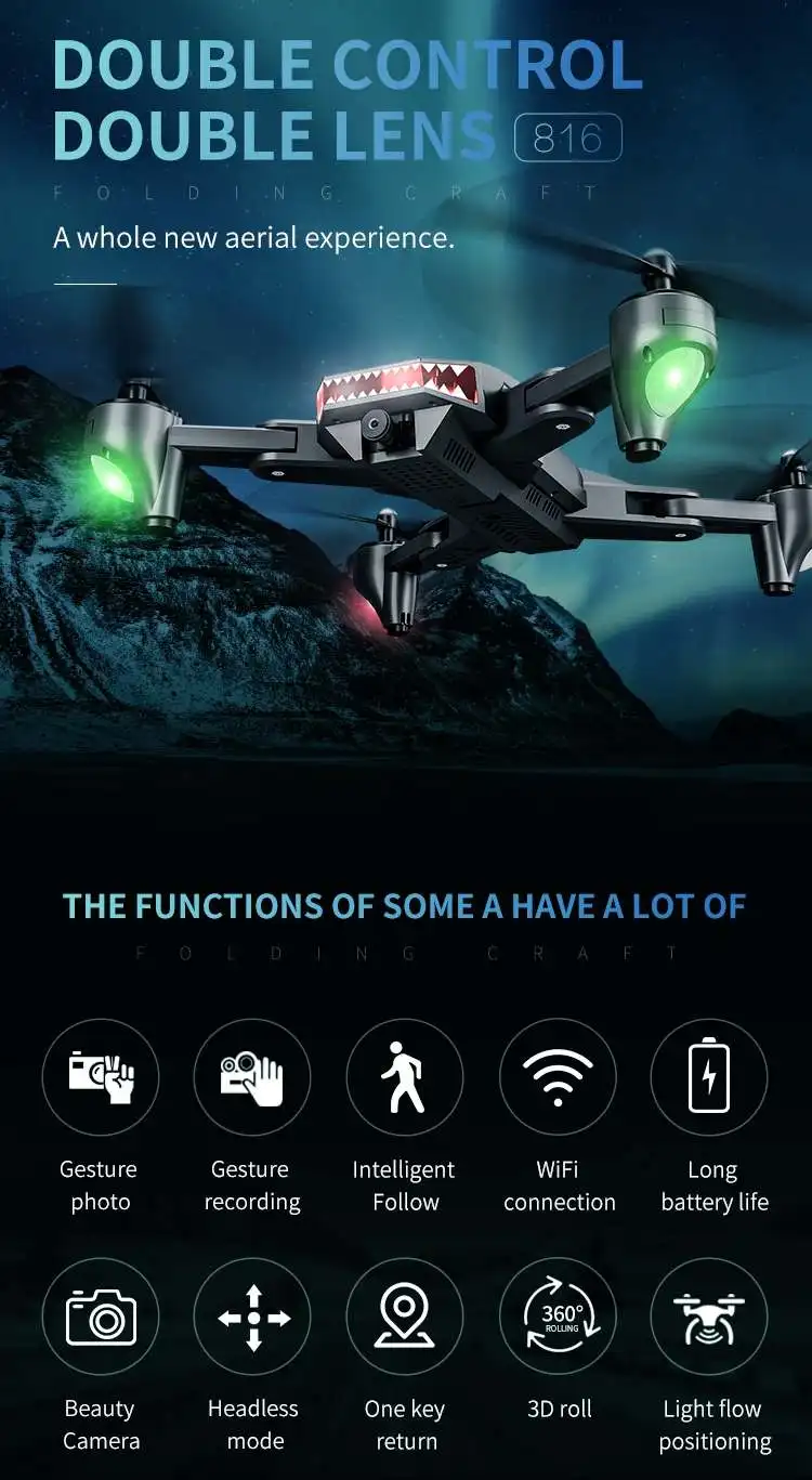 VISUO XS816 4CH WiFi FPV с двойным объективом 720 P/480 P камера оптического позиционирования потока RC Дрон Квадрокоптер RTF