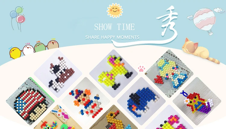 1850 шт. бусины игрушки для детей Perler Pegboard подарок для девочек Diy Набор водяных бусин предохранитель головоломки Beadbond Игрушка Дети Ручная головоломка