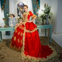 Victorian Edwardian Gothic Steampunk Red Gown Dress Theatrical Clothing