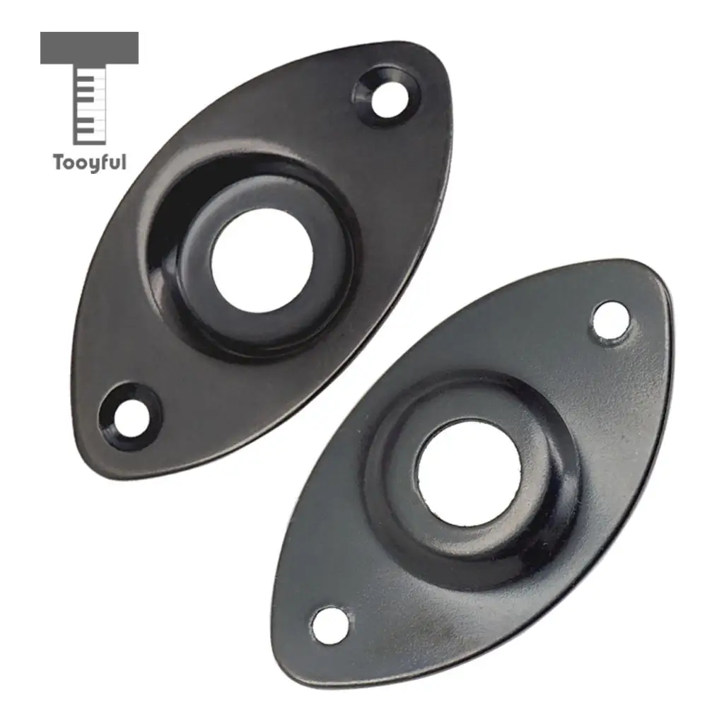 Tooyful 2pc Electric Bass Guitar Jack Output Input Socket Cover Plate with 2 Mounting Screws for Oval Style