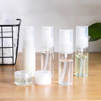 

10 in 1 Set Travel Bottle Perfume Atomizer Empty Cosmetic Packaging Kits Lotion Bottles Cream Jars Clear with Refilling Tools