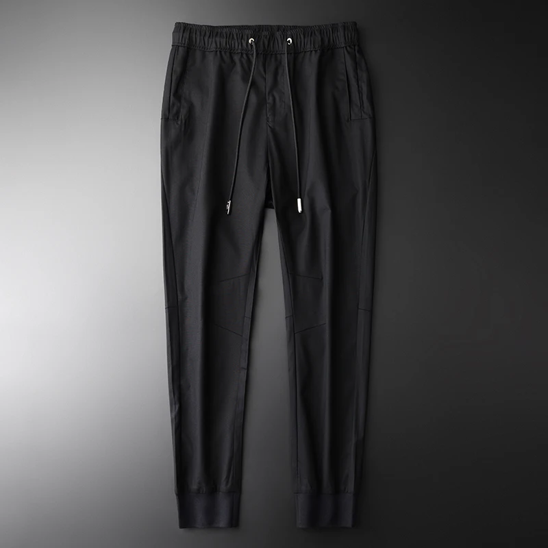 4xl Plus Minglu De Cheville Casual La Tencel Tissu M H Hommes k1838 Et Taille longueur Doux Pantalon À Nouvelle Mode Noir wZUXYxZ