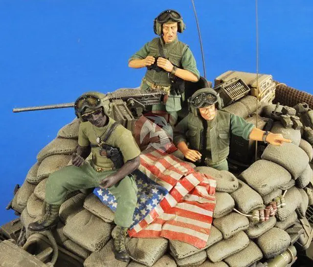 Сборная Неокрашенная шкала 1/35 США AFV Crew вьетнамский набор фигурка солдата история модель смолы