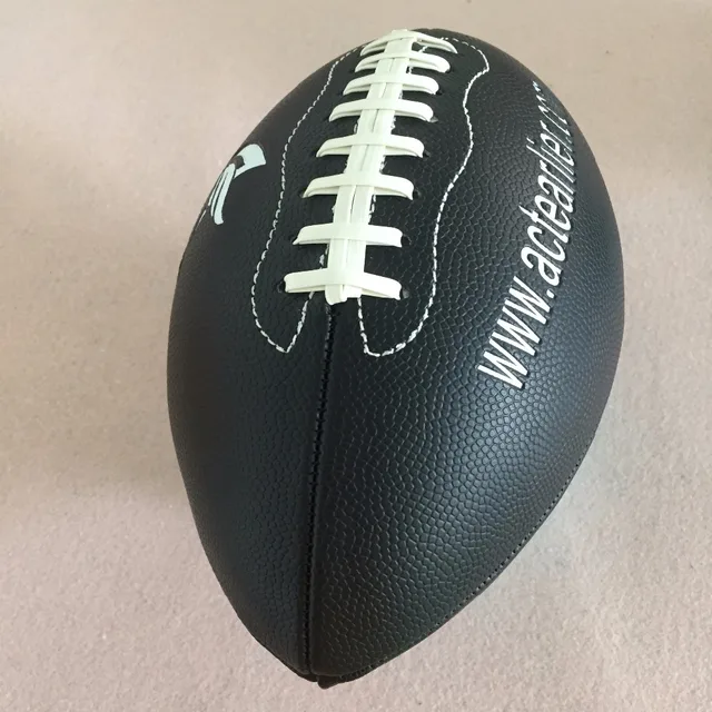 Rugby Sports Official Size 9 Black Color American Football Rugby Ball For Training Match Entertainment Toy