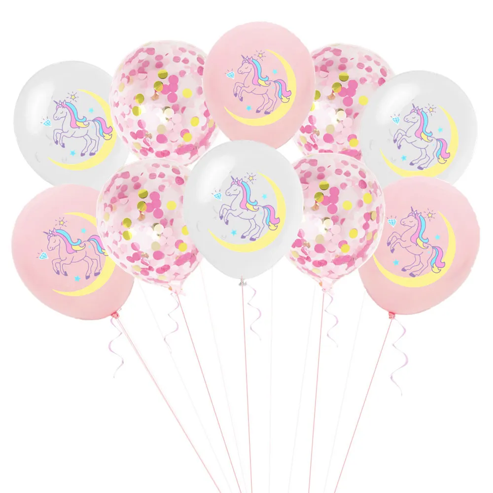 Taoup Симпатичные 10 шт. 12 дюймов на день рождения воздушные шары в форме единорога латексные воздушные шары конфетти будет счастливое детство: только на день рождения воздушные шары вечерние Единорог