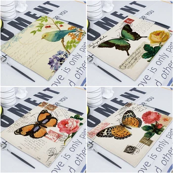 

Bird Table Napkin Linen Wedding Napkins Table Mat Rectangle 100% Linen Napkins Paper Serviettes Fabric For Kitchen Table Towel