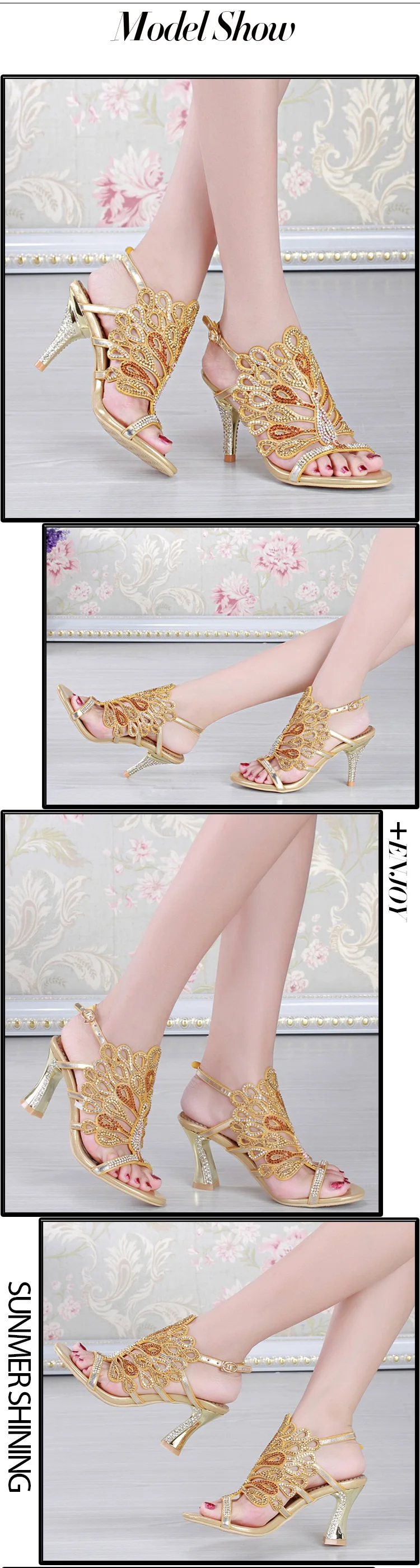 G-sparrow 2018 New Women Genuine Leather Fashion Stiletto High Heel Shoes Sexy Rhinestone Wedding Evening Sandals Big Size 112