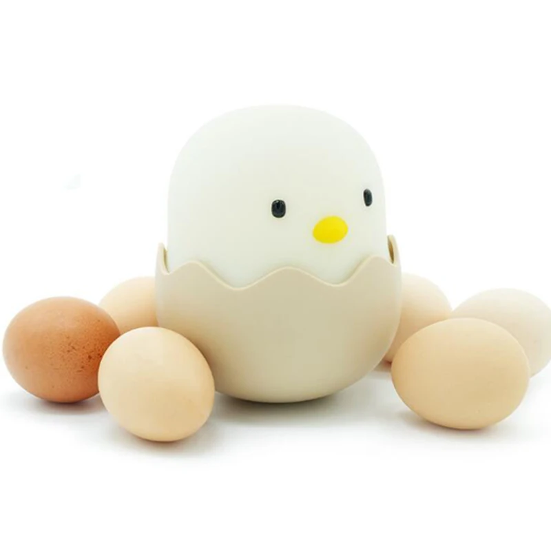 3D LED Eggshell Chicken Night Light Tumbler Silicone Lamp Bedroom Table Desk Home Party Decoration Kids Night Lights (8)