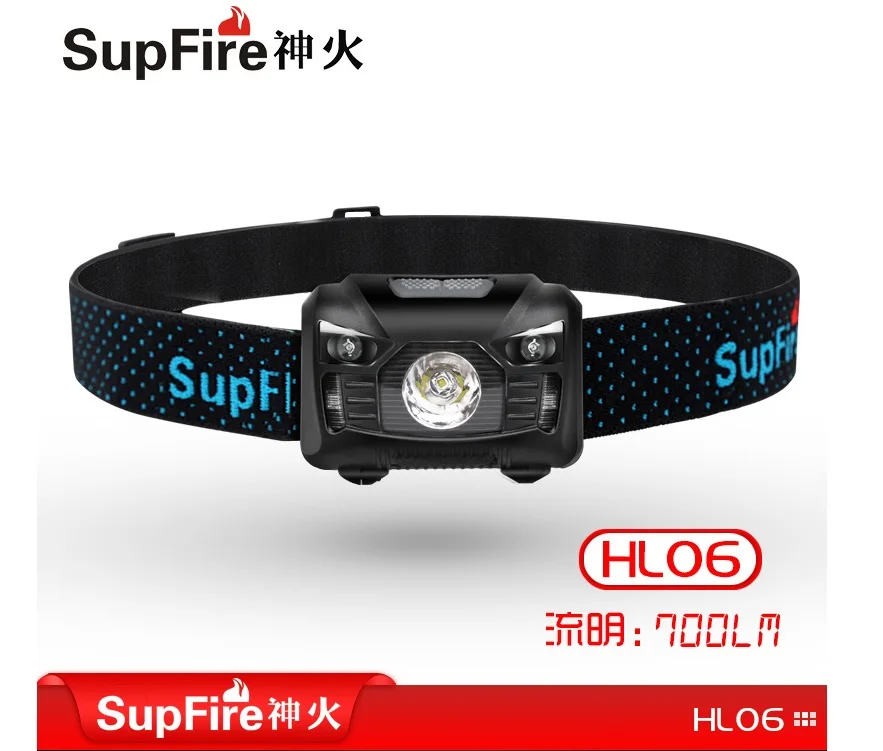 

SupFire HL06 CREE lamp core strong light far beam-USB charging induction hend lamp LED flashlight