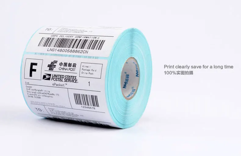 

ePacket Thermal label paper 100mm x 100mm x 500 thermal sticker paper for thermal shipping address printer XP-450B GP-1324D