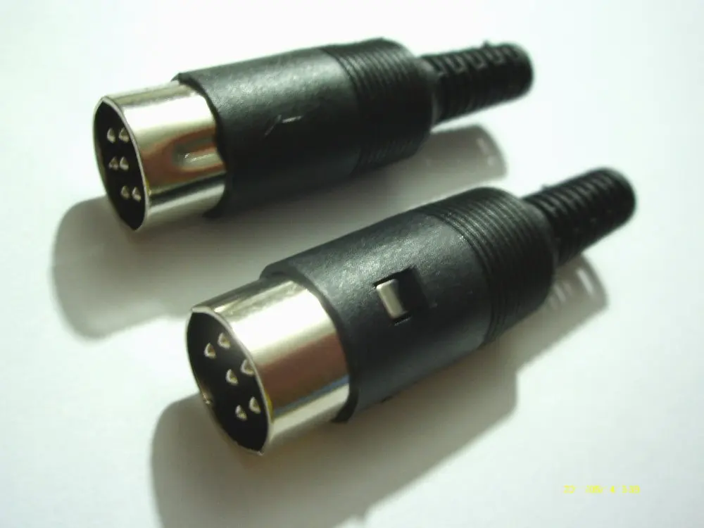

100pcs 6 Pin DIN Plug Connector Male with Plastic Handle adapter