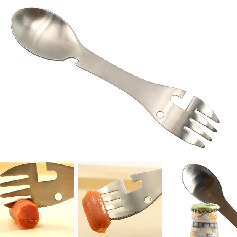 

Outdoor tool Spoon Fork Self Defense Weapon Tool bushcraft EDC Camp hunt Tableware Picnic Gear Safety & Survival