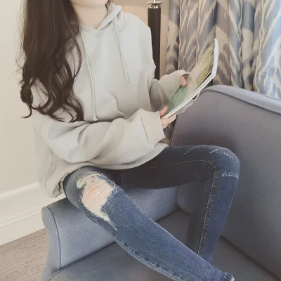 

Korean style oversized pullover woman sweatshirt fashion spring 2019 hooded solid long sleeve female hoodies