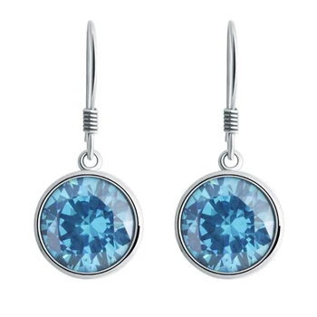 

Blue Sea Earrings 100% Real 925 Sterling Silver Earrings Silver Jewelry YH5001
