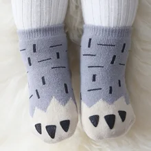 Nuevo estilo de otoño e invierno recién nacido patas calcetines 100% algodón caliente y gruesa divertido Socks 0-4 años de edad