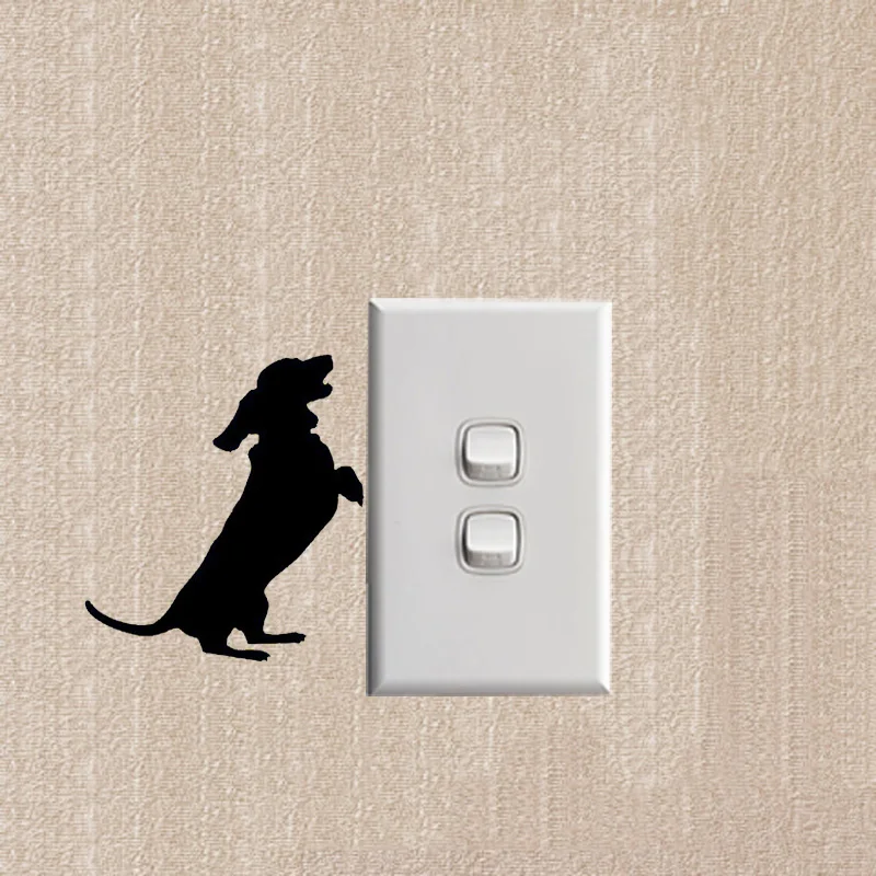 

Dachshund Begging Dog Fashion Cartoon Animal Switch Sticker Vinyl Wall Decals 2SS0238