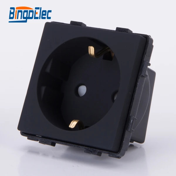 Golden black Europe Germany wall power socket ,EU wall socketin