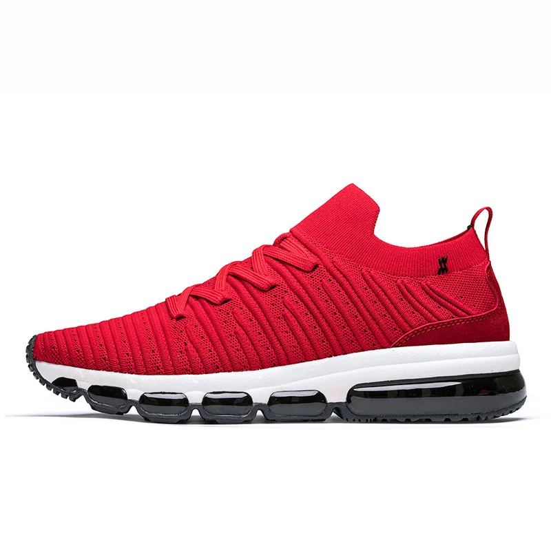 ONEMIX/мужские кроссовки для женщин, дышащие сетчатые уличные беговые кроссовки с воздушной подушкой, как Носок, Max 7 12 - Цвет: B-red