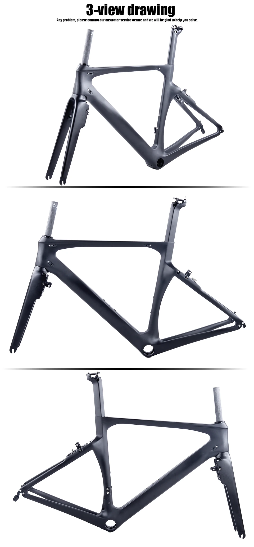 Clearance China X brake PF30 BB Aero black Carbon Fiber Road Bike Frame XXS/XS/S/M/L with Brake calipers free for you 4 Clearance China X brake PF30 BB Aero black Carbon Fiber Road Bike Frame XXS/XS/S/M/L with Brake calipers free for you 4