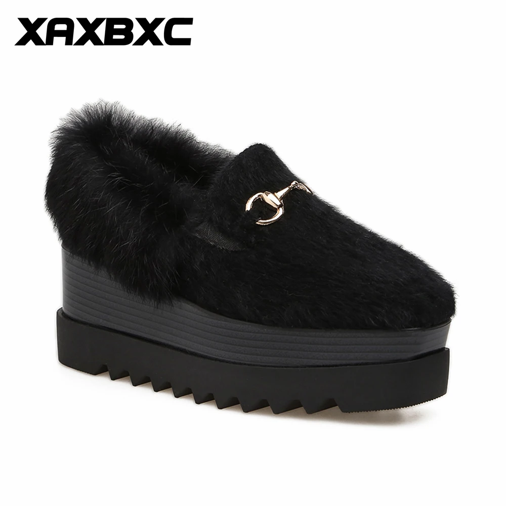 

XAXBXC 2018 Retro British Spring Black Platform Wedges Square Toe Pumps Oxfords Women Shoes Handmade Casual Ladies Shoes