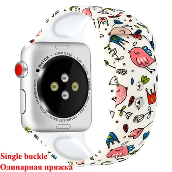 

Sport strap for apple watch band 4 5 44mm 40mm iwatch 38mm 42mm band silicone Printing bracelet apple Watch 4 3 2 1 Accessories