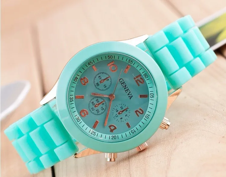Лидер продаж, женские силиконовые часы Geneva, модные женские кварцевые наручные часы, женские часы, montre relogio feminino
