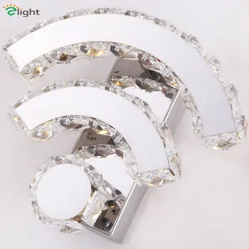 

Modern Chrome Metal Led Wall Lights WIFI Model Crystal Bedroom Led Wall Lamp Corridor Led Wall Light Fixture Foyer Wall Sconce