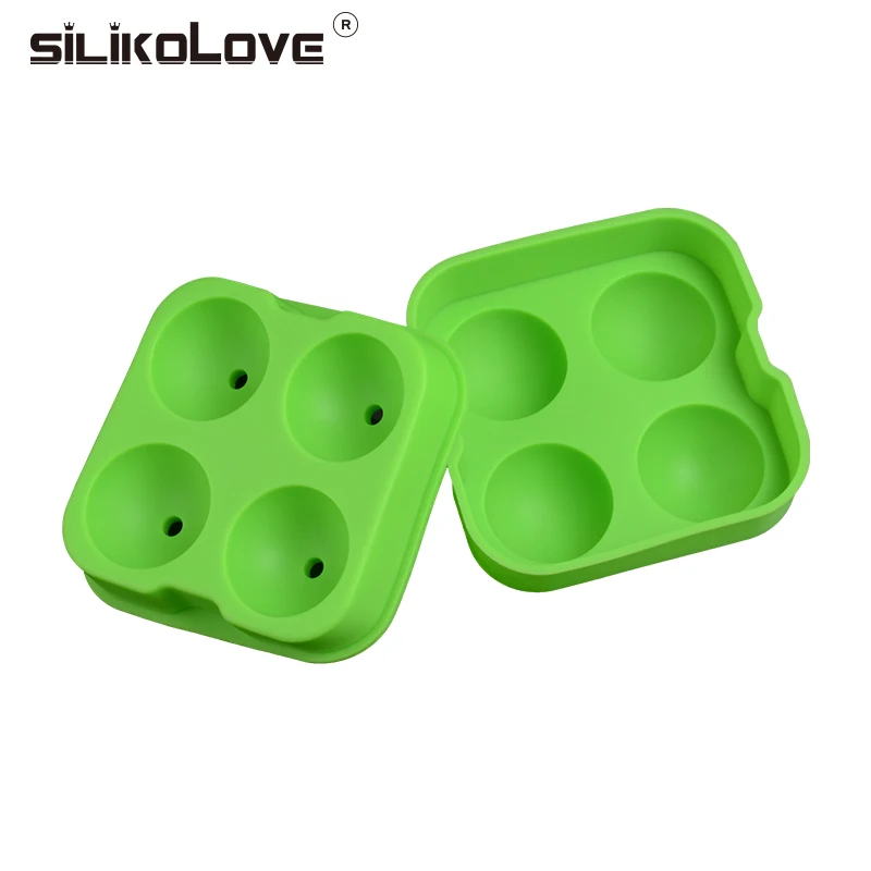 SILIKOLOVE, 4 полости, 3d, силиконовый, для виски, ледяной куб, для изготовления шариков, форма лотков, форма для бара, аксессуары, экологически чистые, CE/EU, BPA бесплатно