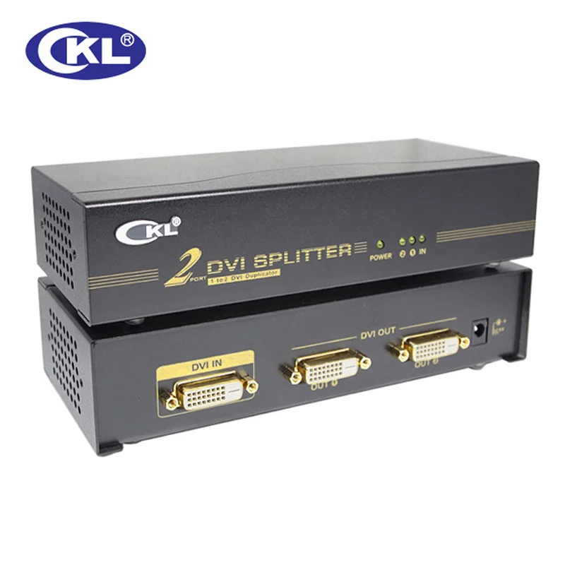 Ckl-92e 2 Порты и разъёмы DVI Splitter 1x2 сигнала DVI распределительная коробка