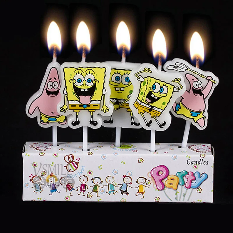 5pcs Cute Spongebob Captain Star printed cartoon girls boys theme Happy