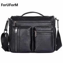 ForUForM Men Fashion Genuine Leather Zipper Shoulder Crossbody Bag Men’s Travel Bags Messenger Leather Bag Man Handbag LI-1912